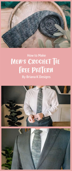 Men’s Crochet Tie Free Pattern By Briana K Designs