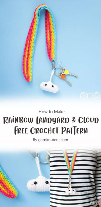 Rainbow Landyard & Cloud - Free Crochet Pattern By garnknuten. com
