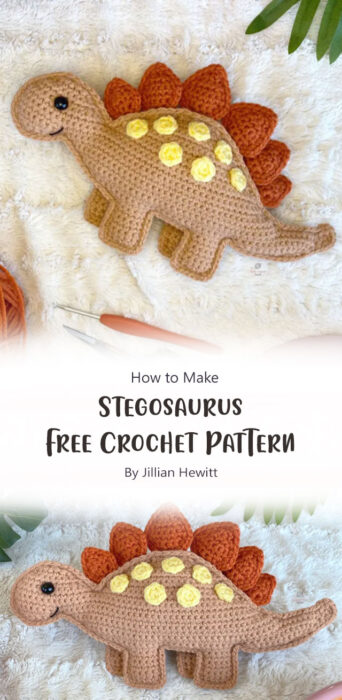 Stegosaurus Free Crochet Pattern By Jillian Hewitt