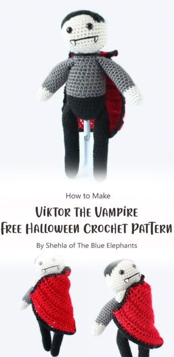 Viktor the Vampire Free Halloween Crochet Pattern By Shehla of The Blue Elephants