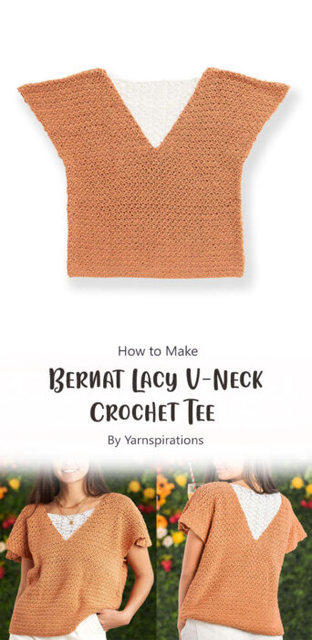 Bernat Lacy V-Neck Crochet Tee By Yarnspirations