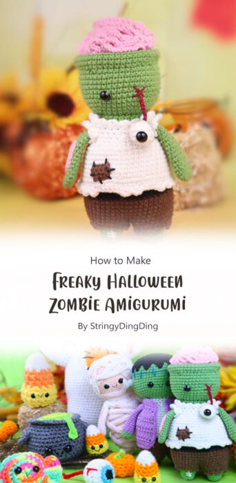 Freaky Halloween Zombie Amigurumi By StringyDingDing
