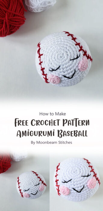 Free Crochet Pattern: Amigurumi Baseball By Moonbeam Stitches