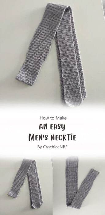 How to Crochet an easy Men's necktie ByCrochicaNBF