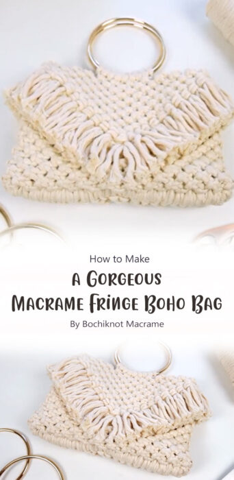 How to Make a Gorgeous Macrame Fringe Boho Bag By Bochiknot Macrame