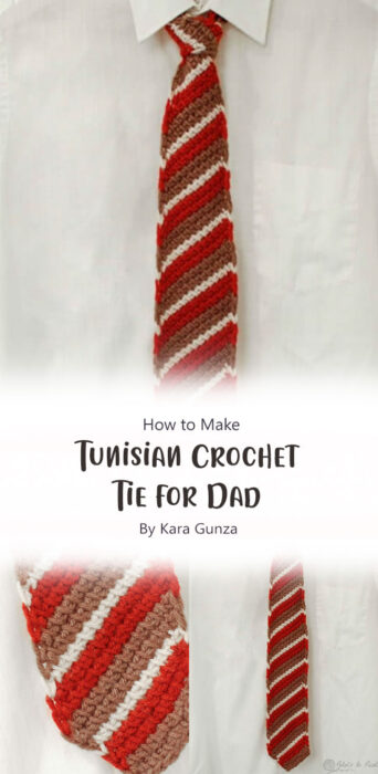 Tunisian Crochet Tie for Dad By Kara Gunza