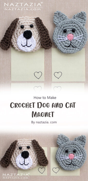 Crochet Dog and Cat Magnet By naztazia. com