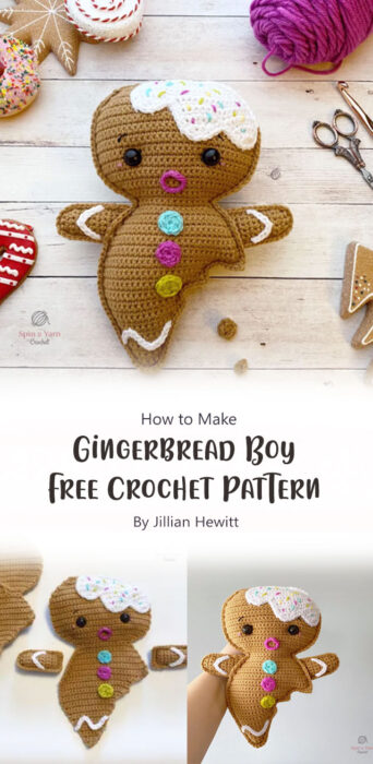 Gingerbread Boy Free Crochet Pattern By Jillian Hewitt