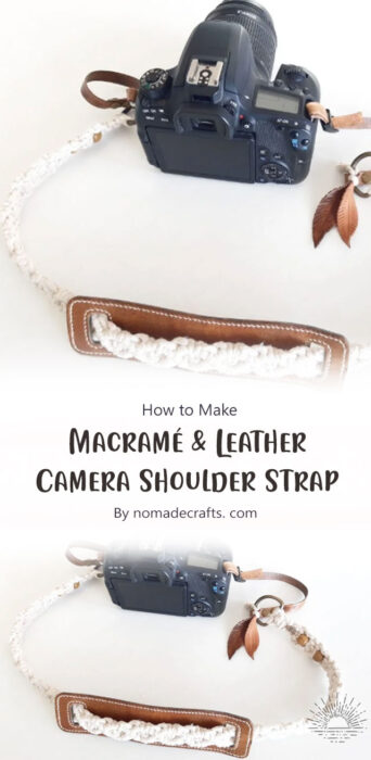 Macramé & Leather Camera Shoulder Strap By nomadecrafts. com