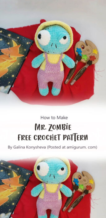Mr. Zombie free crochet pattern By Galina Konysheva (Posted at amigurum. com)