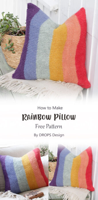 Rainbow Pillow By DROPS Design