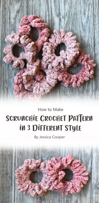 Scrunchie Crochet Pattern in 3 Different Style By Jessica Cooper