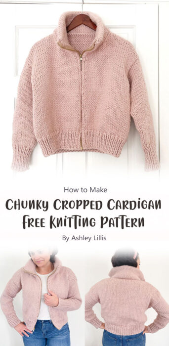 Chunky Cropped Cardigan Free Knitting Pattern By Ashley Lillis