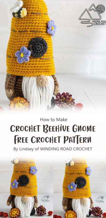 Crochet Beehive Gnome Free Crochet Pattern By Lindsey of WINDING ROAD CROCHET