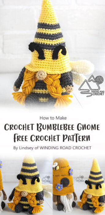 Crochet Bumblebee Gnome Free Crochet Pattern By Lindsey of WINDING ROAD CROCHET