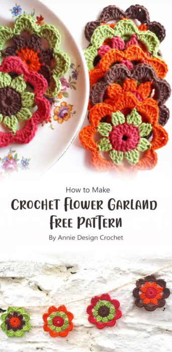 Crochet Flower Garland FreePattern By Annie Design Crochet