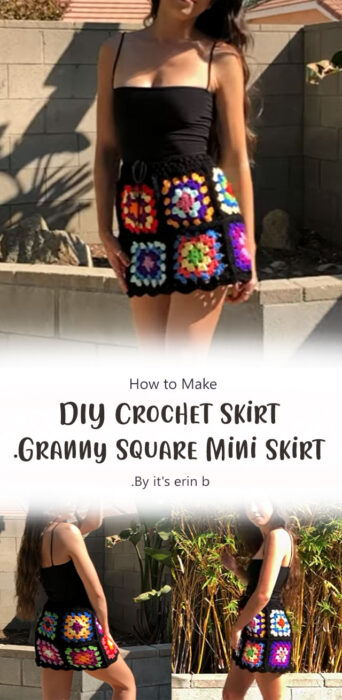 DIY Crochet Skirt - Crochet Granny Square Mini Skirt By it's erin b.