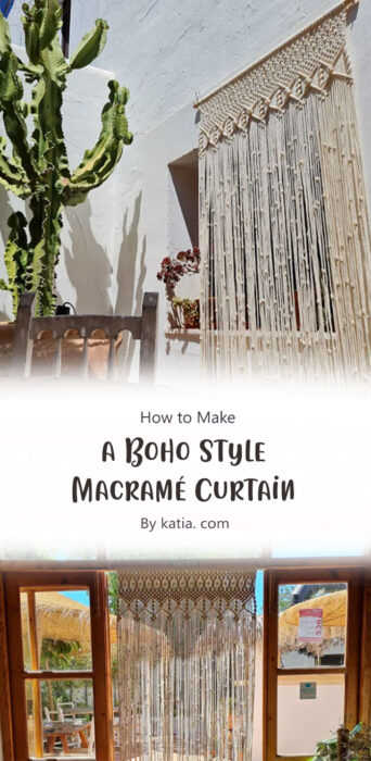 How to Make a Boho Style Macramé Curtain By katia. com