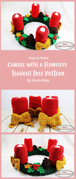 How to Crochet a Candle with a Flameless Tealight - Free Crochet Pattern By Nicole Riley