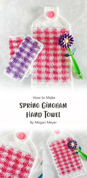 Spring Gingham Hand Towel By Megan Meyer