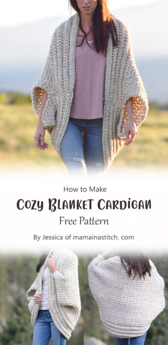 Cozy Blanket Cardigan By Jessica of mamainastitch. com