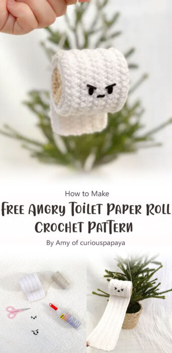 Free Angry Toilet Paper Roll Crochet Pattern By Amy of curiouspapaya