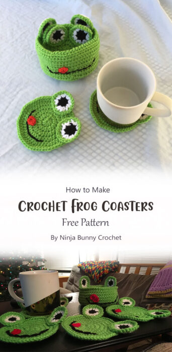 How to Crochet Frog Coasters By Ninja Bunny Crochet