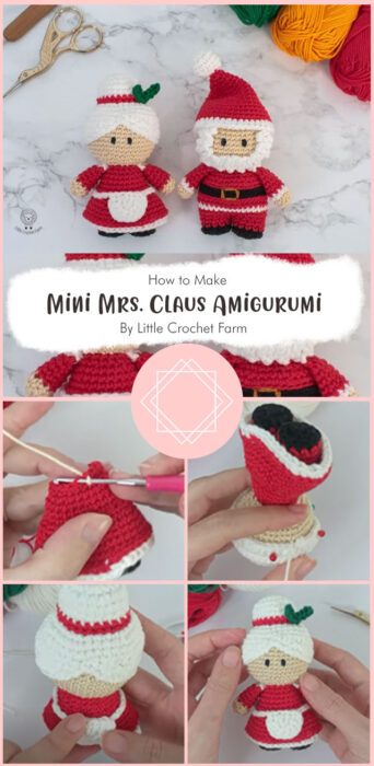 Mini Mrs. Claus Amigurumi Free Pattern By Little Crochet Farm
