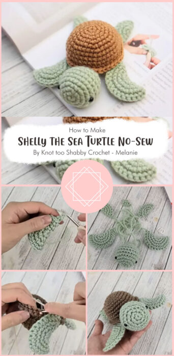 Shelly the Sea Turtle No-Sew Crochet Amigurumi Pattern By Knot too Shabby Crochet - Melanie