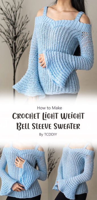 Crochet Light Weight Bell Sleeve Sweater By TCDDIY