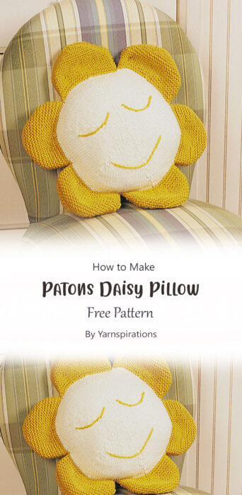 Patons Daisy Pillow By Yarnspirations