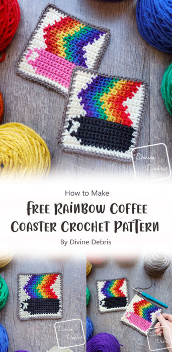 Free Rainbow Coffee Coaster Crochet Pattern By Divine Debris