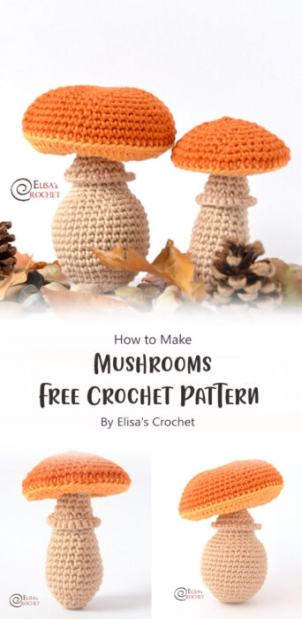 Mushrooms Free Crochet Pattern By Elisa's Crochet