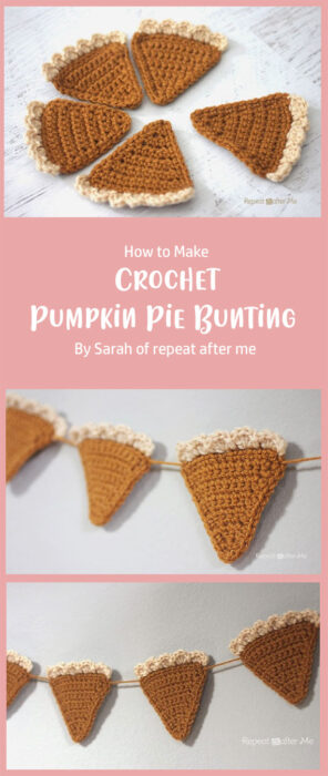 Crochet Pumpkin Pie Bunting By Sarah of repeat after me
