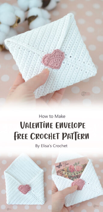 Valentine Envelope Free Crochet Pattern By Elisa's Crochet