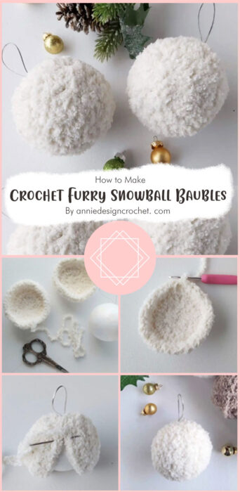 Crochet Furry Snowball Baubles - Free Pattern By anniedesigncrochet. com
