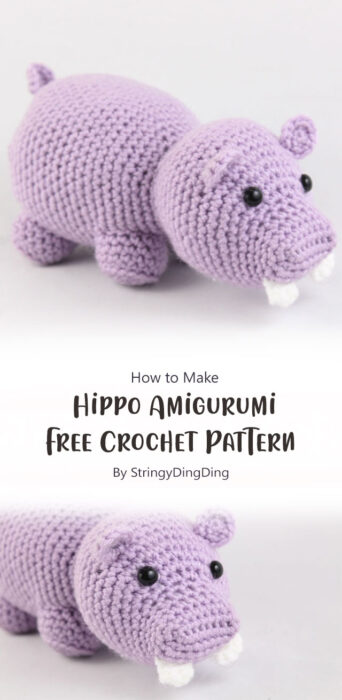 Hippo Amigurumi - Free Crochet Pattern By StringyDingDing