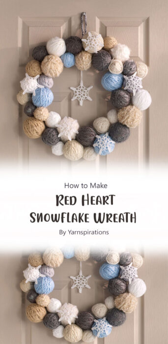 Red Heart Snowflake Wreath By yarnspirations
