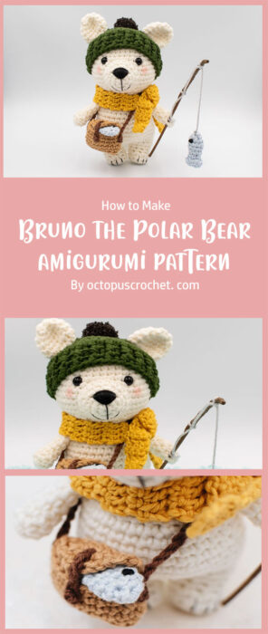 Bruno the Polar Bear amigurumi pattern By octopuscrochet. com