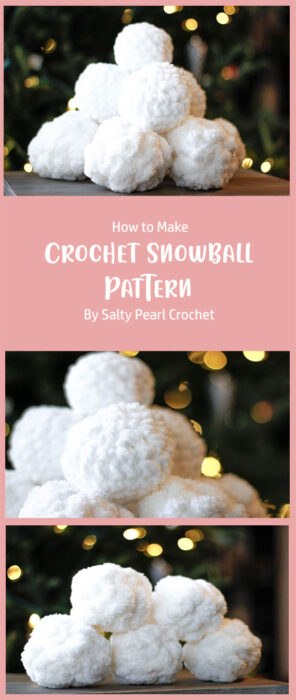 Crochet Snowball Pattern By Salty Pearl Crochet