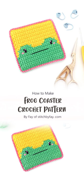 Frog Coaster Crochet Pattern By Fay of stitchbyfay. com