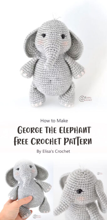 George the Elephant Free Crochet Pattern By Elisa's Crochet