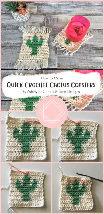 Quick Crochet Cactus Coasters By Ashley of Cactus & Lace Designs