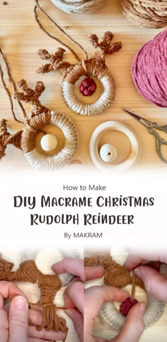 DIY Macrame Christmas Rudolph Reindeer By MAKRAM