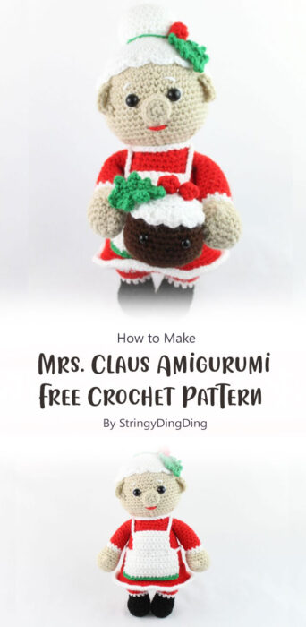 Mrs. Claus Amigurumi - Free Crochet Pattern By StringyDingDing