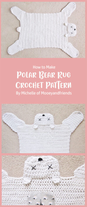 Polar Bear Rug - Crochet Pattern By Michelle of Mooeyandfriends