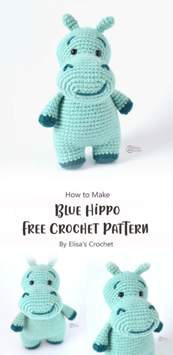 Blue Hippo Free Crochet Pattern By Elisa's Crochet