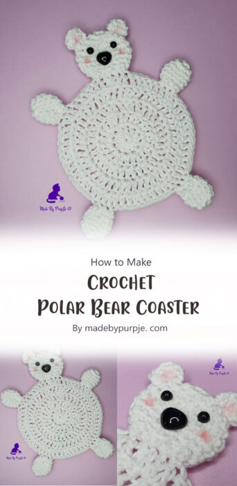 Crochet Polar Bear Coaster By madebypurpje. com