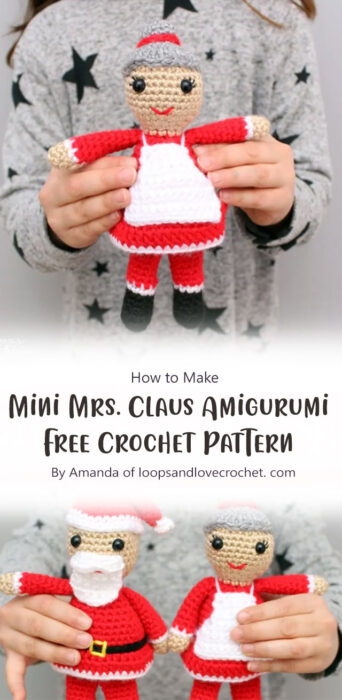 Mini Mrs. Claus Amigurumi - Free Crochet Pattern By Amanda of loopsandlovecrochet. com