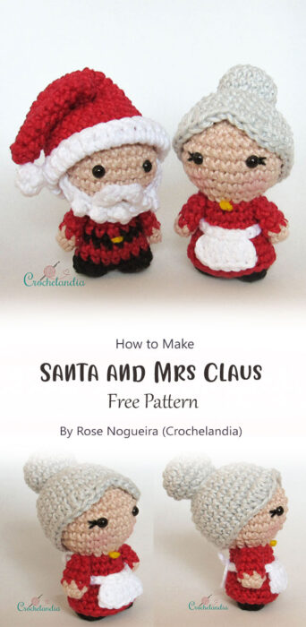 Santa and Mrs Claus By Rose Nogueira (Crochelandia)